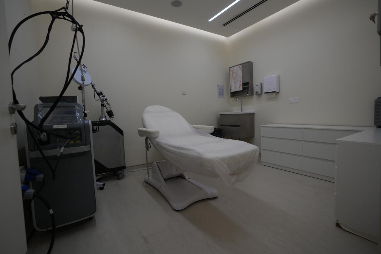 Laser and aesthetics treatment room in a Dubai poly clinic
